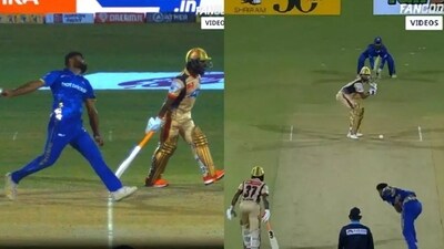 Screengrab of the final over bowled by Salem Spartans captain Abhishek Tanwar in TNPL 2023 Screengrab of the final over bowled by Salem Spartans captain Abhishek Tanwar in TNPL 2023