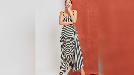 Sharing a string of images on her Instagram handle, Kubbra Sait captioned her post, "Look left, then right… only then cross the road. #JanhitMeinJaari."&nbsp;(Instagram/@kubbrasait)