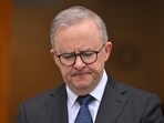 Australian Prime Minister Anthony Albanese makes a statement at Parliament House in Canberra, Monday, June 12, 2023, after a fatal bus crash in the Hunter Valley. A bus carrying wedding guests rolled over on a foggy night in Australia's wine country, killing and injuring multiple people, police said Monday.AP/PTI(AP06_12_2023_000036A)