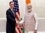 US National Security Advisor Jake Sullivan with Prime Minister Narendra Modi. US National Security Advisor Jake Sullivan with Prime Minister Narendra Modi.