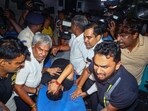 Tamil Nadu minister V Senthil Balaji while being taken to a government hospital after his arrest in connection with a money laundering case, in Chennai. Tamil Nadu minister V Senthil Balaji while being taken to a government hospital after his arrest in connection with a money laundering case, in Chennai.