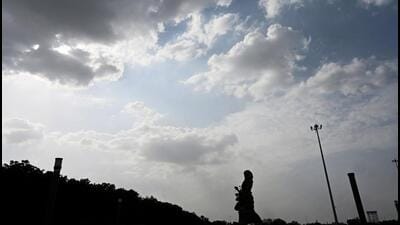 Dark clouds over Noida on Thursday. (Sunil Ghosh/HT Photo)