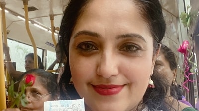Congress leader Lavanya Ballal Jain said her lipstick brought more popularity to the free bus travel scheme for women in Karnataka. Congress leader Lavanya Ballal Jain said her lipstick brought more popularity to the free bus travel scheme for women in Karnataka.