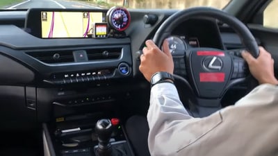 Toyota has built a prototype Lexus UX 300e with a gear shifter and clutch pedal . (Toyota) Toyota has built a prototype Lexus UX 300e with a gear shifter and clutch pedal . (Toyota)