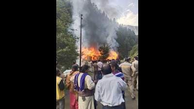 The BJP on Thursday demanded National Investigation Agency (NIA) probe into Chamba murder case even as the situation turned volatile with an angry mob first creating ruckus at a police station and then setting the house of the accused on fire. The district administration has imposed Section 144 of CrPC in Salooni subdivision of Chamba till further orders. (HT Photo) The BJP on Thursday demanded National Investigation Agency (NIA) probe into Chamba murder case even as the situation turned volatile with an angry mob first creating ruckus at a police station and then setting the house of the accused on fire. The district administration has imposed Section 144 of CrPC in Salooni subdivision of Chamba till further orders. (HT Photo)