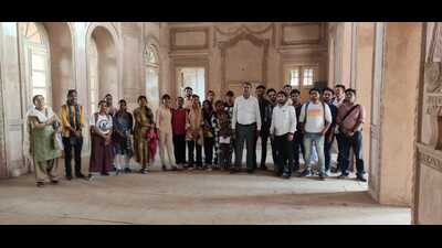 The trainees during archaeology training programme. (HT PHOTO)