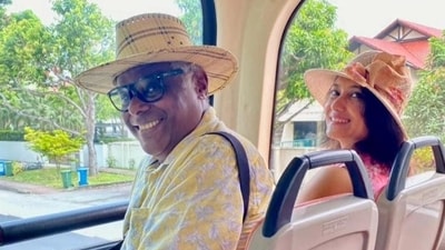 Ashish Vidyarthi dropped his first-ever photo with wife Rupali Barua after their wedding. Ashish Vidyarthi dropped his first-ever photo with wife Rupali Barua after their wedding.