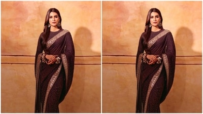 Kriti's ethnic fashion diaries are getting better by the day. A few days back, the actor decked up in the six yards of grace for Adipurush promotions. (Instagram/@kritisanon) Kriti's ethnic fashion diaries are getting better by the day. A few days back, the actor decked up in the six yards of grace for Adipurush promotions. (Instagram/@kritisanon)