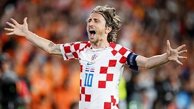 Luka Modric roars after scoring the winner for Croatia. (Getty) Luka Modric roars after scoring the winner for Croatia. (Getty)