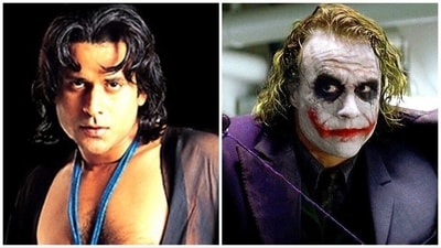 Manoj Bajpayee in a still from Aks (left), Heath Ledger in The Dark Knight. Manoj Bajpayee in a still from Aks (left), Heath Ledger in The Dark Knight.