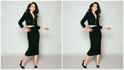 On Wednesday, the actress surprised her fans as she uploaded a string of pictures on Instagram with the caption, “The big day is here … Trailer launch of my first production under @manikarnikafilms Tiku Weds Sheru” (Instagram/@kanganaranaut) On Wednesday, the actress surprised her fans as she uploaded a string of pictures on Instagram with the caption, “The big day is here … Trailer launch of my first production under @manikarnikafilms Tiku Weds Sheru” (Instagram/@kanganaranaut)