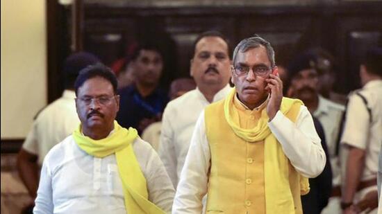 SBSP chief Om Prakash Rajbhar was a BJP ally in the 2014 Lok Sabha elections but tied up with the Samajwadi Party for the 2022 UP assembly polls. ( FILE PHOTO)