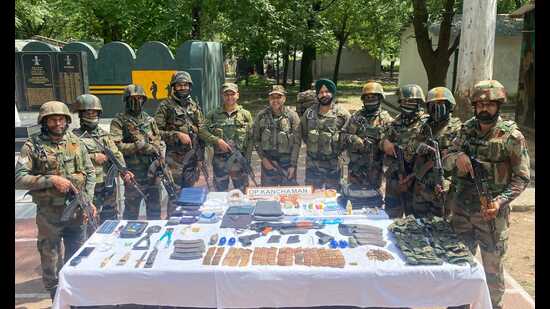 The army has foiled a major infiltration bid along the Line of Control (LoC) in Poonch district and recovered a huge cache of arms and ammunition besides other war-like stores, said officials on Thursday. (HT Photo)