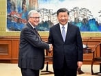 Bill Gates, left, meets with Chinese President Xi Jinping in Beijing. Bill Gates, left, meets with Chinese President Xi Jinping in Beijing.