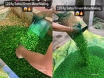 Snapshot from the video of green matar making. Snapshot from the video of green matar making.