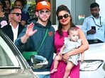 Priyanka Chopra, Nick Jonas and Malti Marie at Mumbai Airport. Priyanka Chopra, Nick Jonas and Malti Marie at Mumbai Airport.