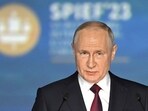 Russian President Vladimir Putin addresses a plenary session of the St. Petersburg International Economic Forum in St. Petersburg, Russia, Friday. Russian President Vladimir Putin addresses a plenary session of the St. Petersburg International Economic Forum in St. Petersburg, Russia, Friday.