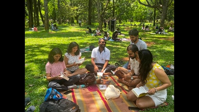 Founders and readers of Cubbon Reads (Photo: Aayushi Parekh/HT) Founders and readers of Cubbon Reads (Photo: Aayushi Parekh/HT)