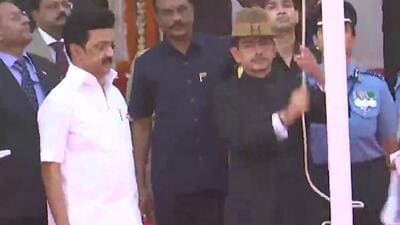 Governor RN Ravi and chief minister M K Stalin. (ANI/File)