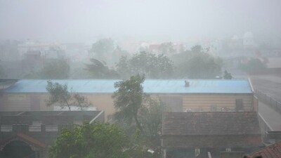 It has moved northeastwards and weakened into a cyclonic storm. It will become a depression by the evening over south Rajasthan, he said. (AP) It has moved northeastwards and weakened into a cyclonic storm. It will become a depression by the evening over south Rajasthan, he said. (AP)