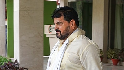 BJP MP and WFI chief Brij Bhushan Sharan Singh at Constitution Club of India, in New Delhi, (PTI)