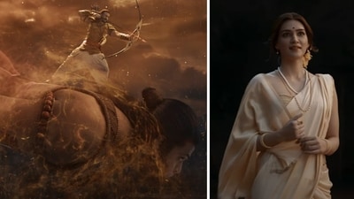 Stills from Adipurush song Jai Shri Ram. Stills from Adipurush song Jai Shri Ram.