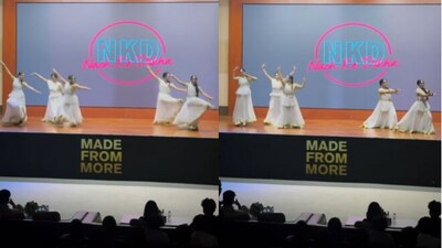 Bhartnatyam and Kathak dance face-off. (Instagram/@ nidhiandneha) Bhartnatyam and Kathak dance face-off. (Instagram/@ nidhiandneha)