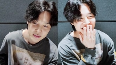 BTS' Jimin held a live session on Weverse. BTS' Jimin held a live session on Weverse.