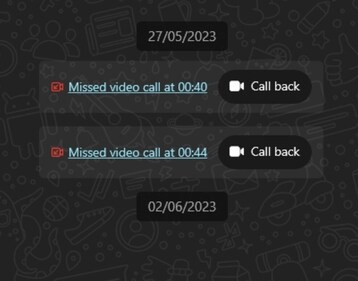 The 'Call back' feature on WhatsApp (Image courtesy: WABetaInfo)