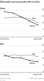 Obese adults by income quartile (The Economist) Obese adults by income quartile (The Economist)