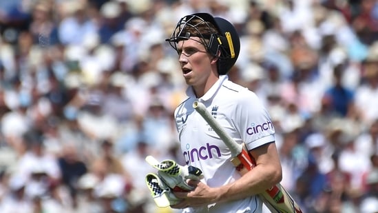 England stuck to their aggressive approach throughout the day with Zak Crawley starting off with a four off the first ball. Crawley fell for 61 off 73 off the last ball of the first session.&nbsp;(AP)