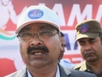 Jammu and Kashmir DGP Dilbag Singh addresses the media in Jammu on Sunday. (PTI)
