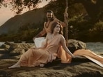 Prabhas and Kriti Sanon in a still from Adipurush. 