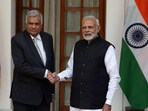 File photo of Prime Minister Narendra Modi with Sri Lankan President Ranil Wickremesinghe in New Delhi in 2018. File photo of Prime Minister Narendra Modi with Sri Lankan President Ranil Wickremesinghe in New Delhi in 2018.