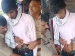 A team of Kanpur police seizing a pistol. A team of Kanpur police seizing a pistol.