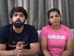Olympic medalist Sakshee Malikkh, and wrestler and her husband Satyawart Kadian.
