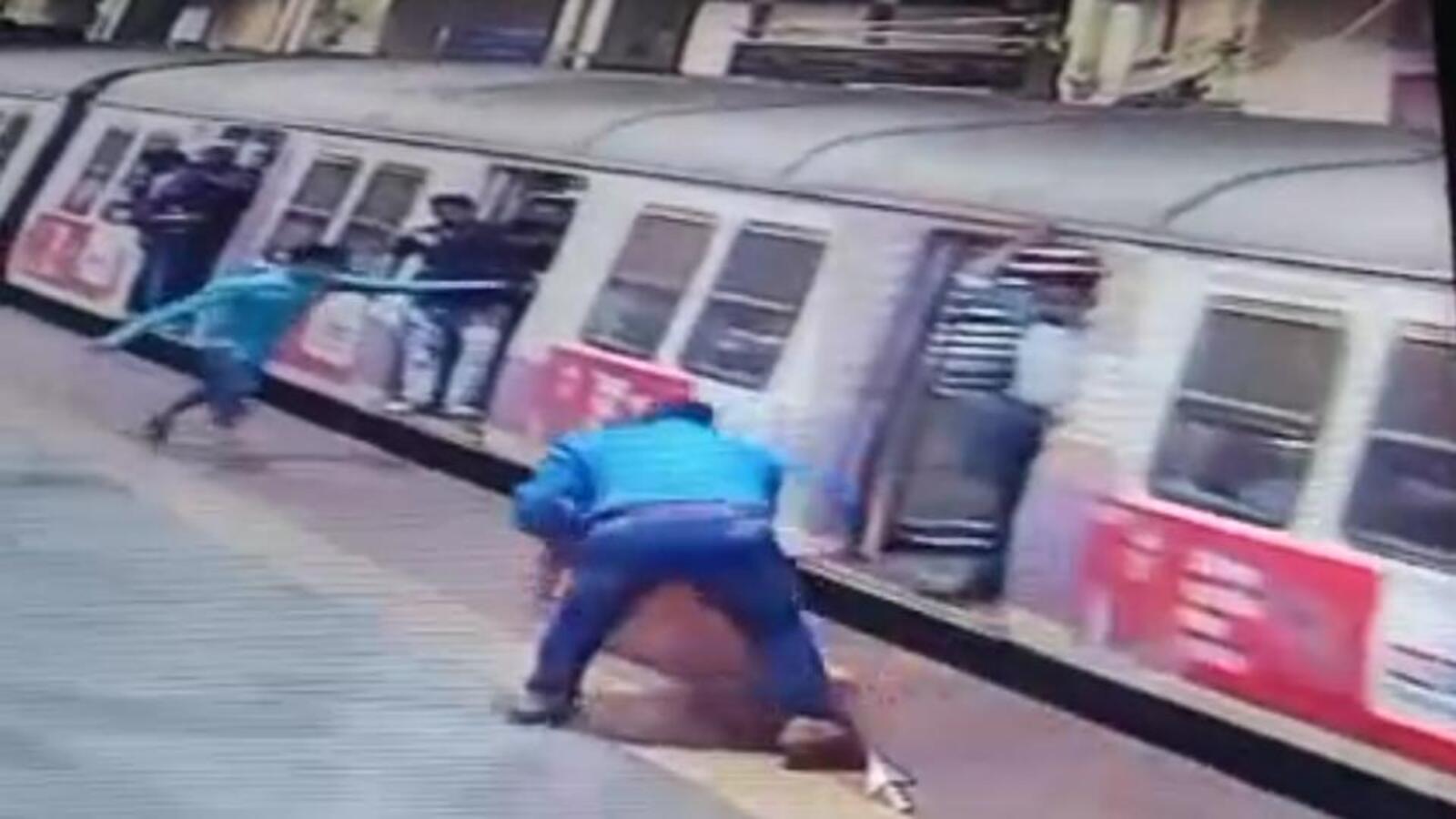 Vashi GRP cop saves life of old woman who fell off moving train ...