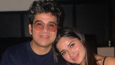 Actor Jannat Zubair with her father Zubair Ahmad Rahmani. Actor Jannat Zubair with her father Zubair Ahmad Rahmani.