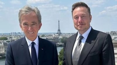 Elon Musk (right) and Bernard Arnault in Paris (Image courtesy: Instagram/Antoine Arnault) Elon Musk (right) and Bernard Arnault in Paris (Image courtesy: Instagram/Antoine Arnault)