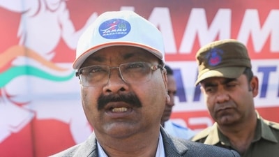 Jammu and Kashmir DGP Dilbag Singh addresses the media in Jammu on Sunday. (PTI) Jammu and Kashmir DGP Dilbag Singh addresses the media in Jammu on Sunday. (PTI)