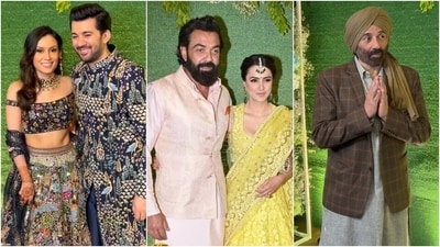 Karan Deol and Drisha Acharya's Sangeet saw many celebrities and family members in attendance. 