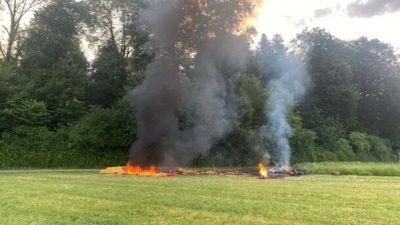 It was not immediately clear what caused the fire. (The Sun)
