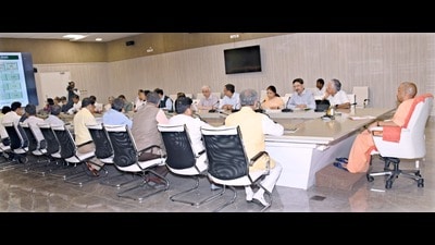Uttar Pradesh CM Yogi Adityanath during a review meeting in Lucknow on June 17. (Sourced)