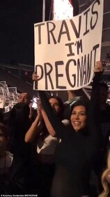 "Travis I'm Pregnant" (Image Credit: Kourtney Kardashian/Instagram) "Travis I'm Pregnant" (Image Credit: Kourtney Kardashian/Instagram)