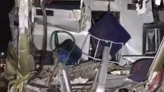 Image of the bus that collided. (ANI)