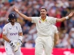 Australia's Scott Boland appeals unsuccessfully for the wicket of England's Joe Root