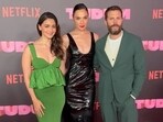 Alia Bhatt, Gal Gadot and Jamie Dornan at Tudum event. 