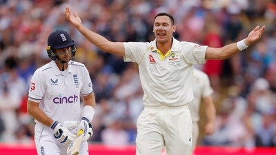 Australia's Scott Boland appeals unsuccessfully for the wicket of England's Joe Root (Reuters)