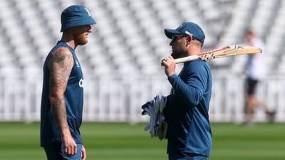 England's Ben Stokes with head coach Brendon McCullum during practice (Action Images via Reuters)