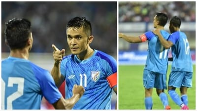 Chhetri lived up to his 'captain fantastic' tag in the Intercontinental Cup 2023 final (Twitter @Indian Football)
